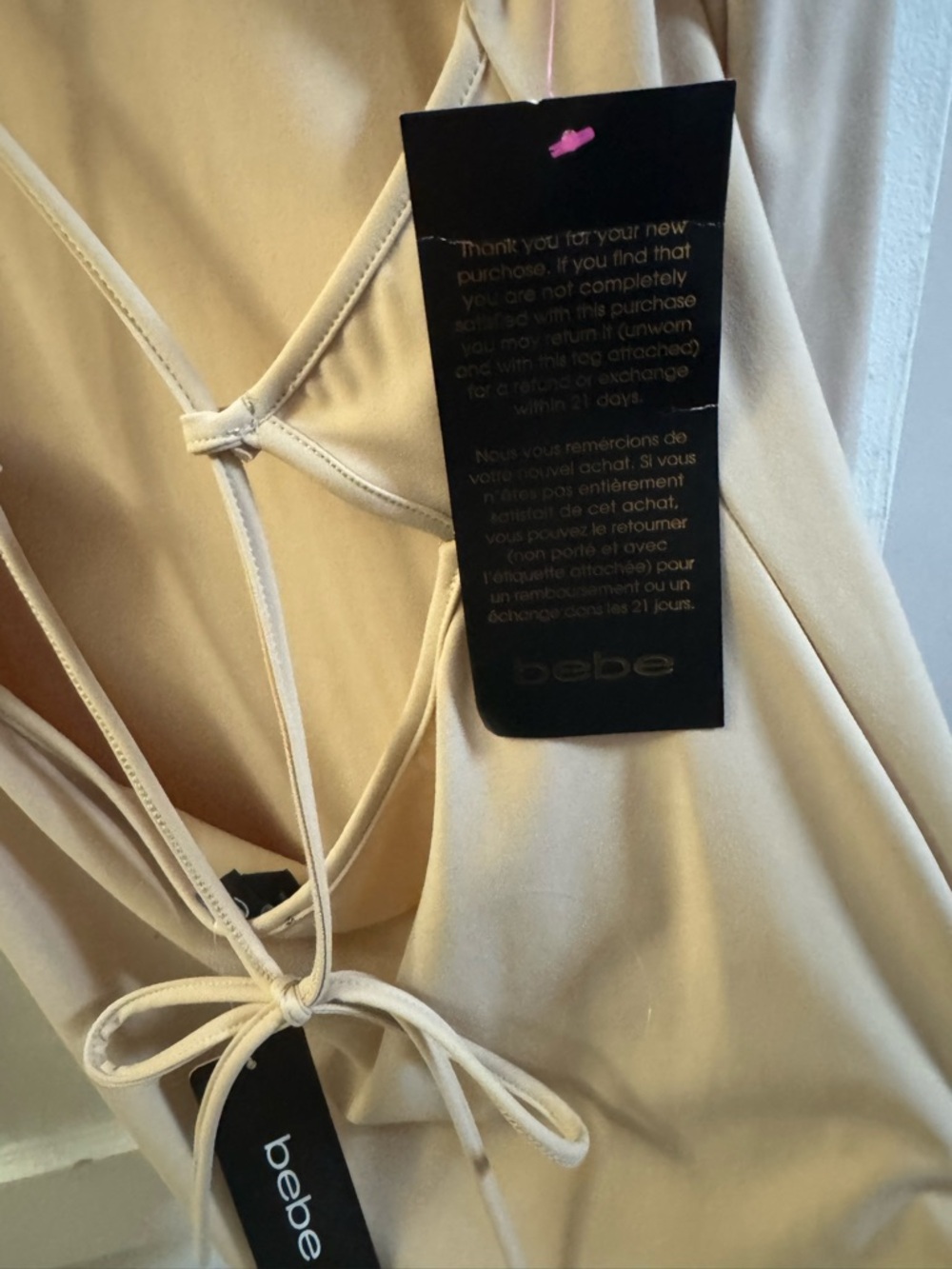 bebe Women's Tie Back knit Mini Dress.  NWT’s! Size XL in Frappe - Picture 5 of 10